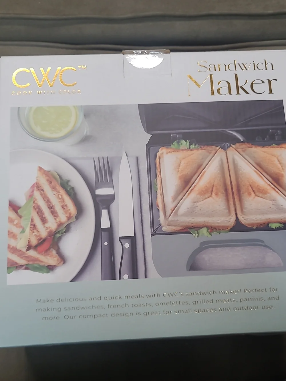 CWC  Sandwich Maker - 750W Compact Sandwich Toaster  See Pics For Color